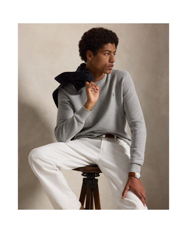 Polo Ralph Lauren Mesh Knit Cotton Crewneck Sweater