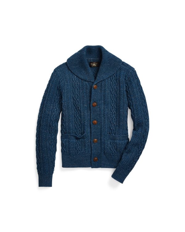 Ralph Lauren Cable Cotton Wool Shawl Cardigan