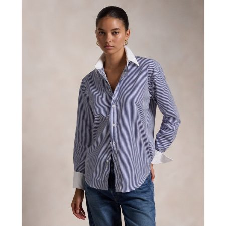 Ralph Lauren Extended-Cuff Striped Cotton Shirt