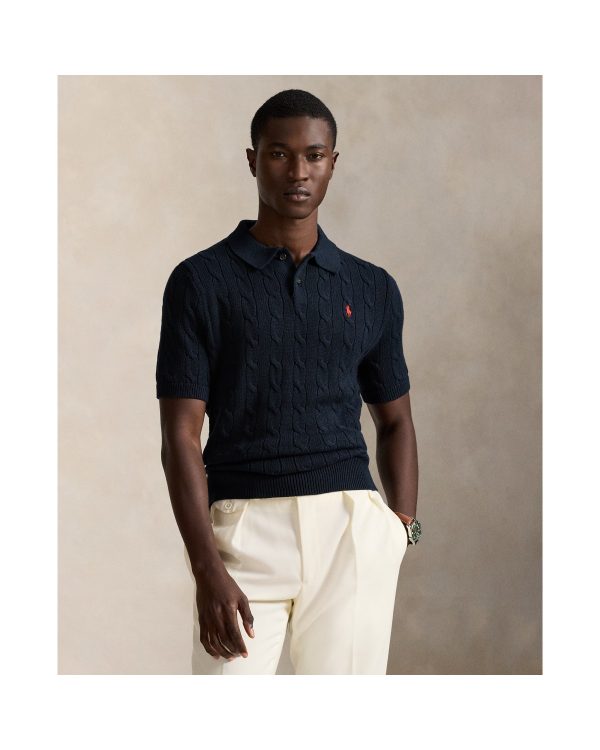 Polo Ralph Lauren Cable Knit Cotton Polo Sweater