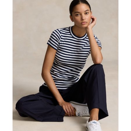 Ralph Lauren Striped Ribbed Cotton Crewneck Tee