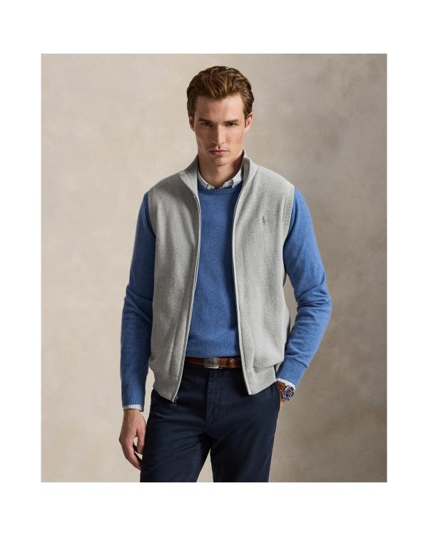 Polo Ralph Lauren Mesh-Knit Cotton Full-Zip Sweater Vest
