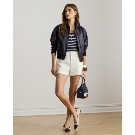 Ralph Lauren Pleated Double-Faced Cotton Short