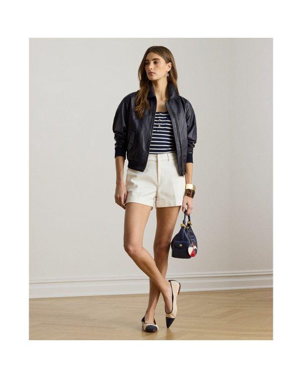 Ralph Lauren Pleated Double-Faced Cotton Short