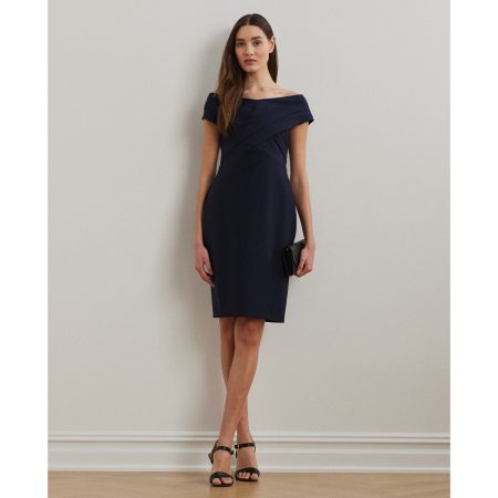 Ralph Lauren Crepe Off-the-Shoulder Cocktail Dress