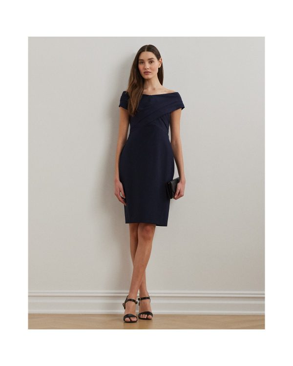 Ralph Lauren Crepe Off-the-Shoulder Cocktail Dress
