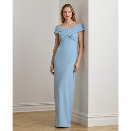 Ralph Lauren Crepe Off-the-Shoulder Gown