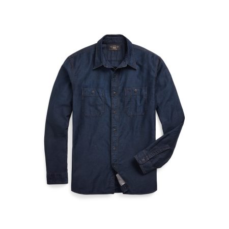 Polo Ralph Lauren Indigo Cotton-Linen Sateen Workshirt