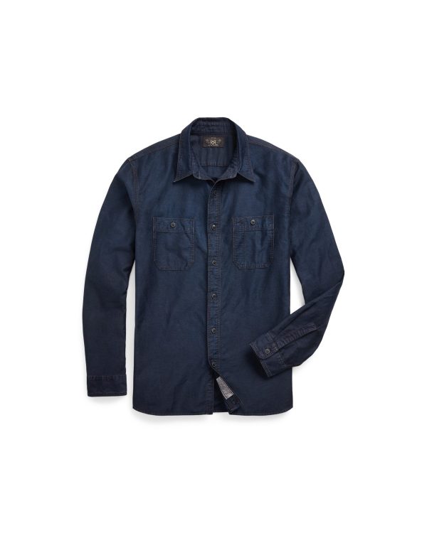 Polo Ralph Lauren Indigo Cotton-Linen Sateen Workshirt