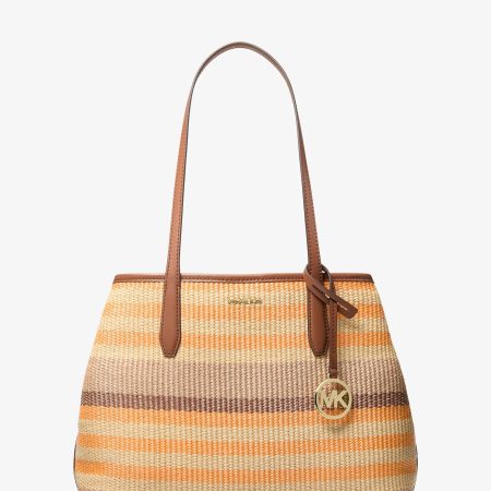 Michael Kors Outlet Avalon Medium Striped Woven Tote Bag - Preorder