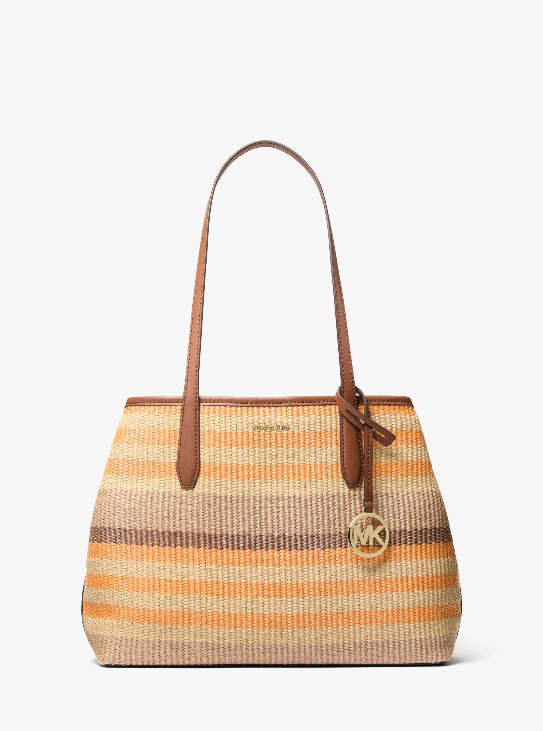 Michael Kors Outlet Avalon Medium Striped Woven Tote Bag - Preorder