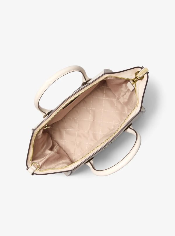 Michael Kors Outlet Avril Large Leather and Suede Satchel - Preorder