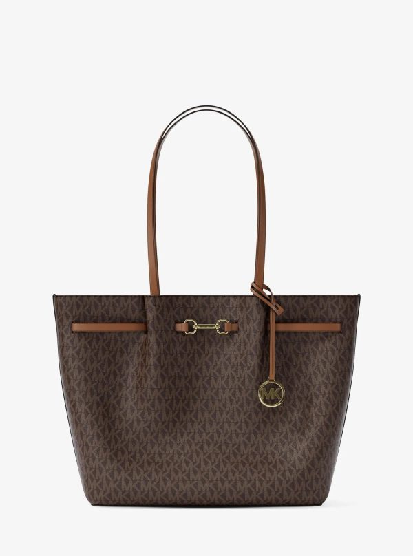 Michael Kors Outlet Carson Large Signature Logo Tote Bag - Preorder