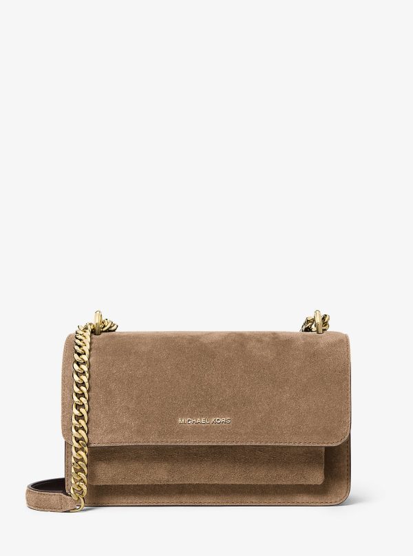 Michael Kors Claire Large Suede Shoulder Bag - Preorder