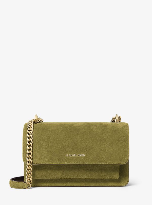 Michael Kors Claire Large Suede Shoulder Bag - Preorder