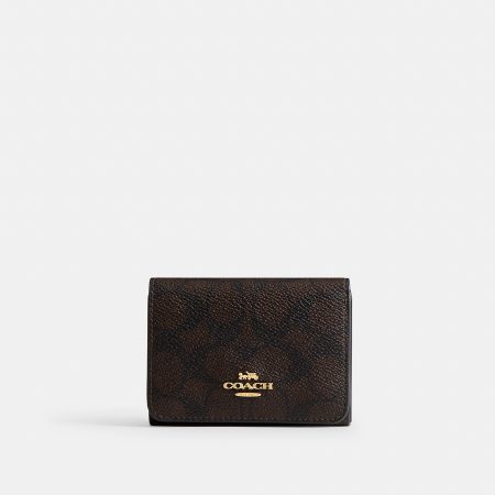 Coach Outlet Card Holder Wallet In Blocked Signature Canvas - Preorder