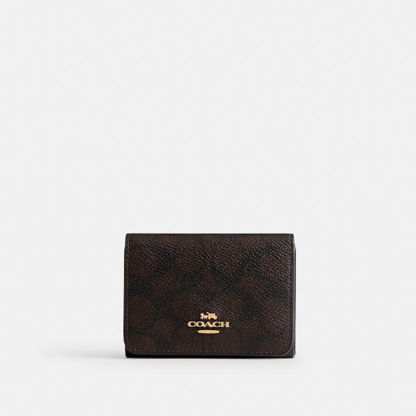 Coach Outlet Card Holder Wallet In Blocked Signature Canvas - Preorder