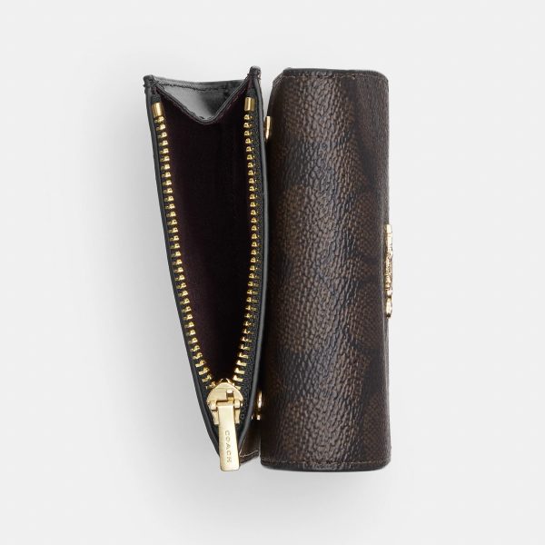 Coach Outlet Card Holder Wallet In Blocked Signature Canvas - Preorder