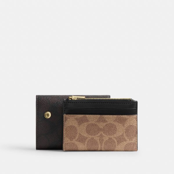 Coach Outlet Card Holder Wallet In Blocked Signature Canvas - Preorder