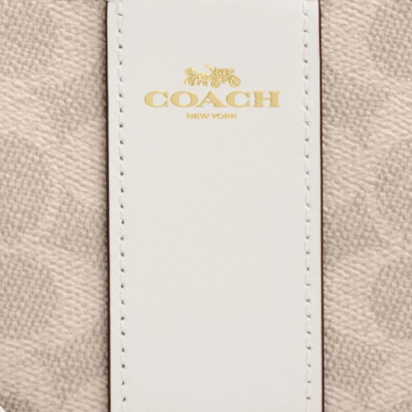 Coach Outlet Corner Zip Wristlet In Signature Canvas With Stripe - Preorder