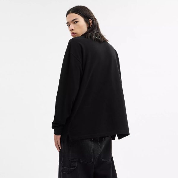 Coach Outlet Signature Trim Long Sleeve Polo In Regenerative Cotton - Preorder