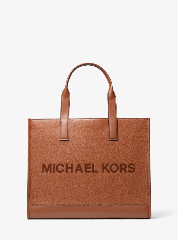 Michael Kors Outlet Cooper Logo Embossed Pebbled Leather Tote Bag - Preorder