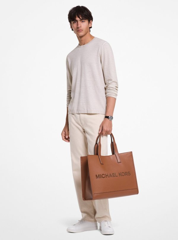 Michael Kors Outlet Cooper Logo Embossed Pebbled Leather Tote Bag - Preorder