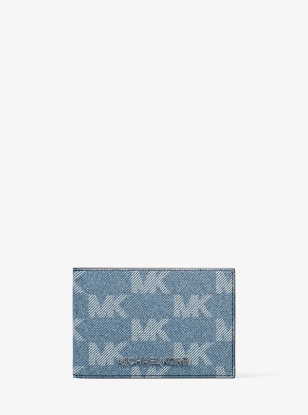 Michael Kors Cooper Medium Logo Jacquard Denim Wallet - Preorder