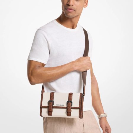 Michael Kors Outlet Cooper Pebbled Leather and Signature Logo Trunk Crossbody Bag - Preorder