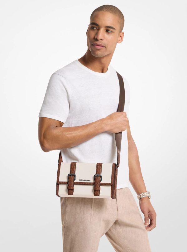 Michael Kors Outlet Cooper Pebbled Leather and Signature Logo Trunk Crossbody Bag - Preorder