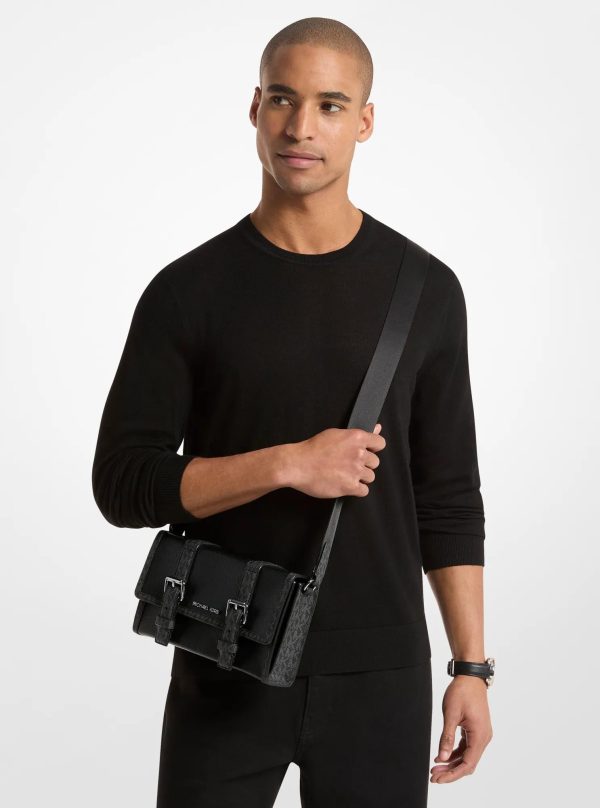 Michael Kors Outlet Cooper Pebbled Leather and Signature Logo Trunk Crossbody Bag - Preorder