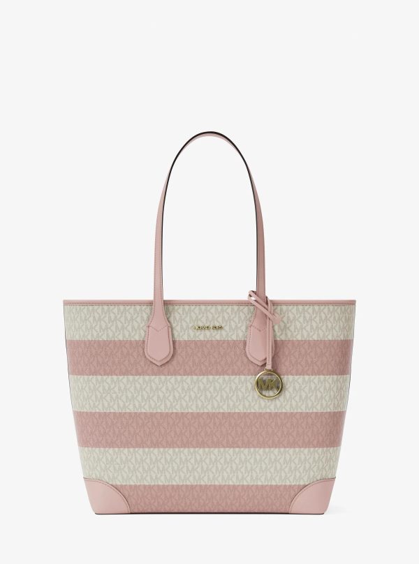 Michael Kors Outlet Eva Large Striped Signature Logo Tote Bag - Preorder