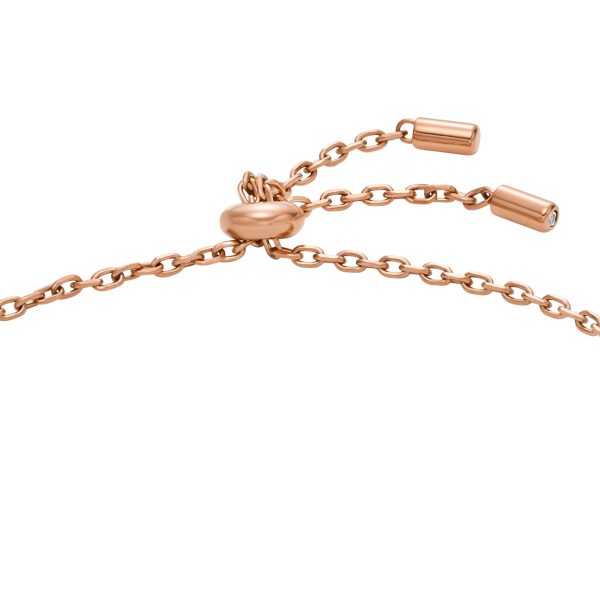 Fossil Women's Elliott Rose Gold-Tone Stainless Steel Heart Chain Bracelet - Preorder