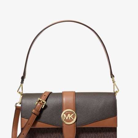 Michael Kors Outlet Greenwich Medium Signature Logo Convertible Crossbody Bag - Preorder
