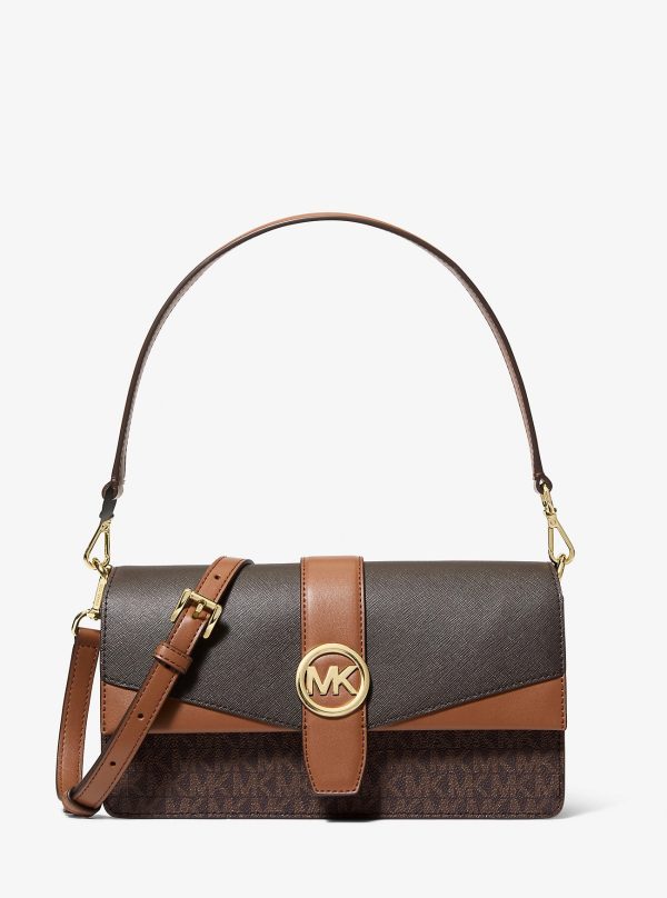 Michael Kors Outlet Greenwich Medium Signature Logo Convertible Crossbody Bag - Preorder