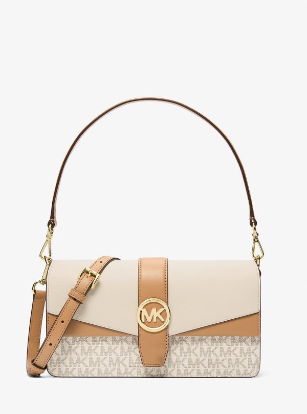 Michael Kors Outlet Greenwich Medium Signature Logo Convertible Crossbody Bag - Preorder