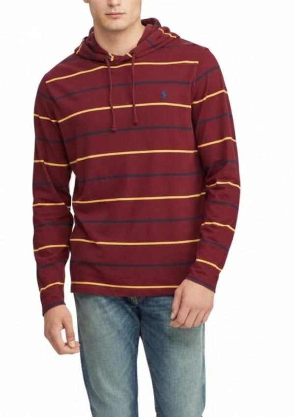 RALPH LAUREN Jersey T-Shirt Hoodie In Red Mustard - Preorder