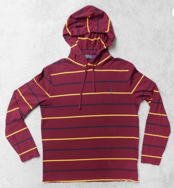 RALPH LAUREN Jersey T-Shirt Hoodie In Red Mustard - Preorder