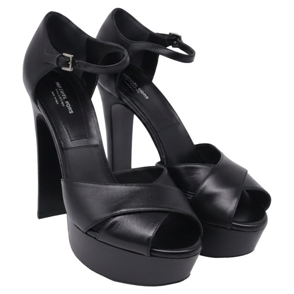 Michael Kors Huxley Platform Sandals in Black Leather - Preorder