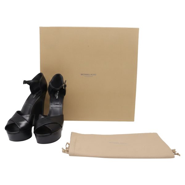 Michael Kors Huxley Platform Sandals in Black Leather - Preorder