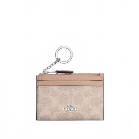 Coach Mini Skinny Id Card Case In Sand/taupe - Preorder