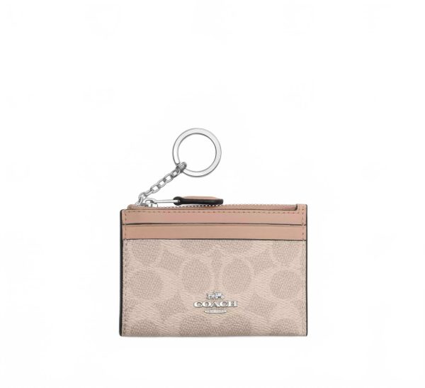 Coach Mini Skinny Id Card Case In Sand/taupe - Preorder