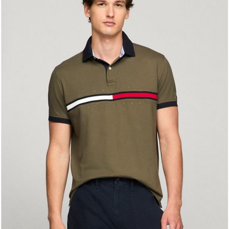 Tommy Hilfiger Men's Regular Fit Embroidered Stripe Logo Polo - Preorder