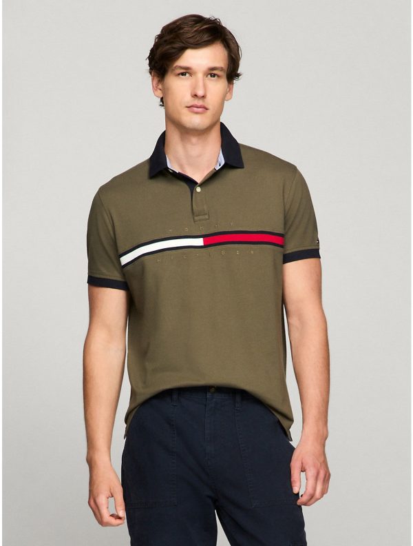 Tommy Hilfiger Men's Regular Fit Embroidered Stripe Logo Polo - Preorder