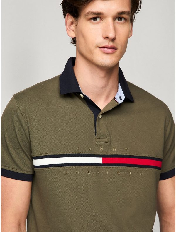 Tommy Hilfiger Men's Regular Fit Embroidered Stripe Logo Polo - Preorder