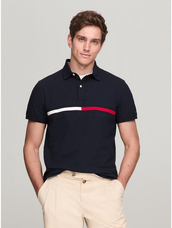 Tommy Hilfiger Men's Regular Fit Embroidered Stripe Logo Polo - Preorder