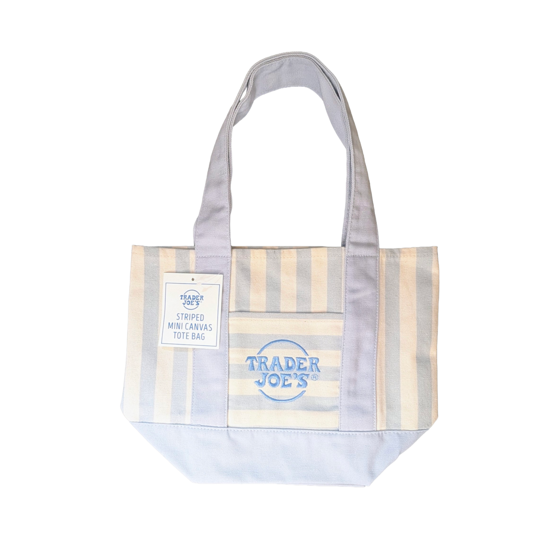 Trader Joe's Striped Mini Canvas Tote - Light Blue product image