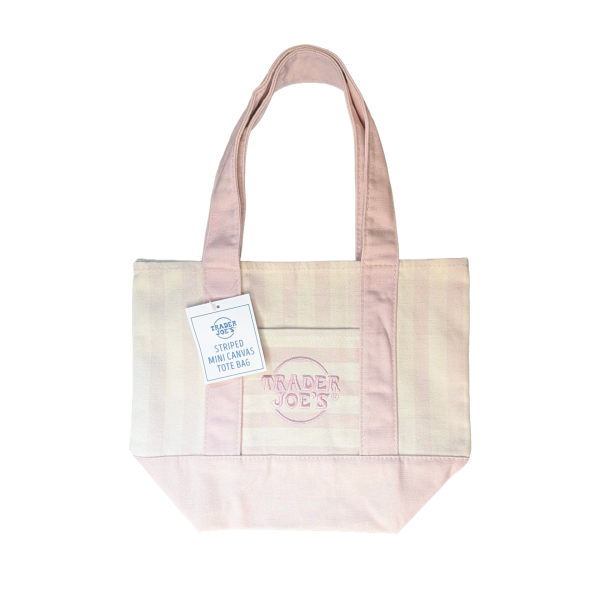 Trader Joe's Striped Mini Canvas Tote - Pink product image