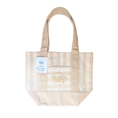 Trader Joe's Striped Mini Canvas Tote - Tan product image