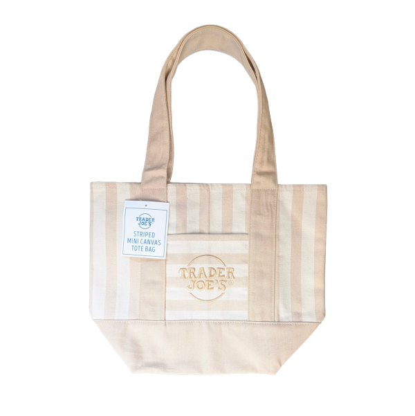 Trader Joe's Striped Mini Canvas Tote - Tan product image